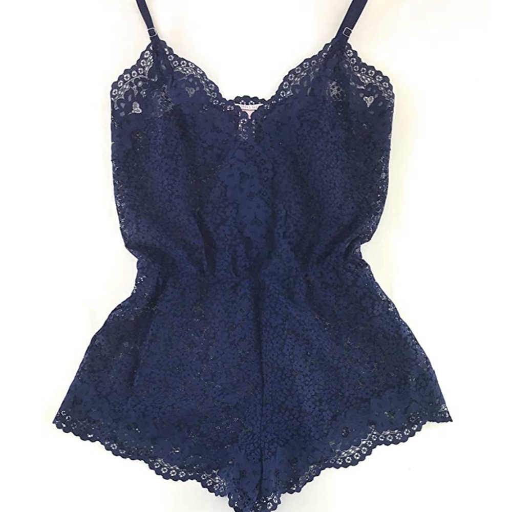 Victoria’s Secret Ensign Solid Daisy Lace Navy